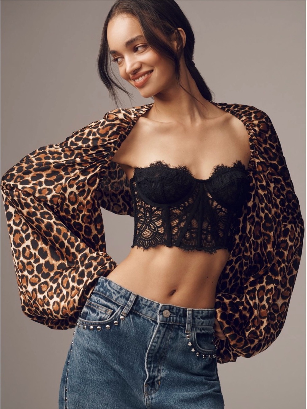 Anthropologie Mare Mare animal print shrug